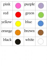 English Worksheet: Colors domino