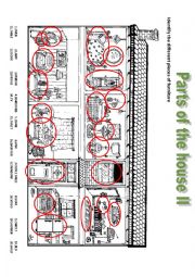 English Worksheet: PARTS OF THE HOUSE II - PIECES OF FURNITURE