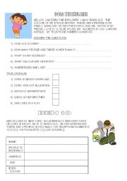 English Worksheet: Dora and Ben 10