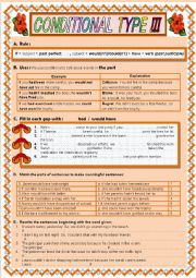 English Worksheet: Conditional Type III