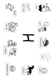 English Worksheet: H sound poster