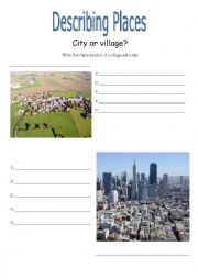 English Worksheet: City or village?