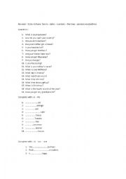 English Worksheet: revision. to-be, to-have- possesive adjevctives- time- dates....