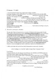 English Worksheet: A mid-term test for 1st year students. May 2010