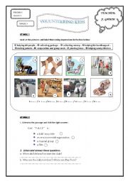 English Worksheet: volunteering kids