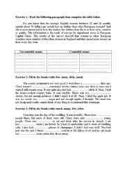 English Worksheet: countable and uncountable nouns practice