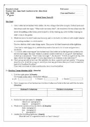 English Worksheet: end or term test 3 9th graders
