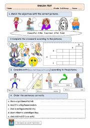 English Worksheet: adjectives test
