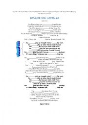 English Worksheet: Past Simple Song- Because you loved me