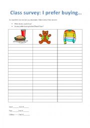 English Worksheet: I prefer buying...