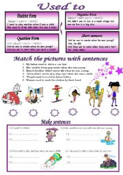 English Worksheet: used to