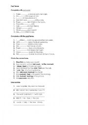 English Worksheet: past tense exercises