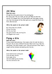 English Worksheet: Story Sequencing 1