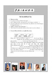 English Worksheet: Friends episode-the one with Rosss tan