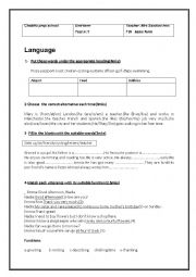 English Worksheet: Parents and education
