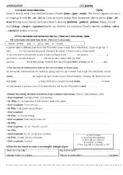 English Worksheet: Mid term testn3 8th form