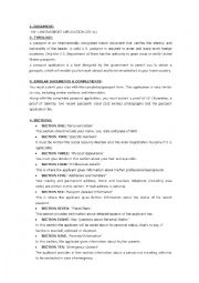 English Worksheet: PASSPORT APPLICATION