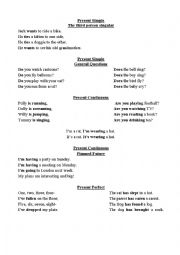 English Worksheet: Present Simple poems