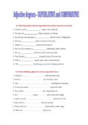 English Worksheet: Adjectives degrees 