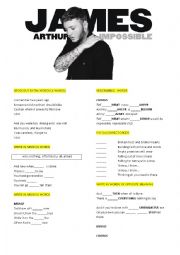 English Worksheet: JAMES ARTHUR IMPOSSIBLE