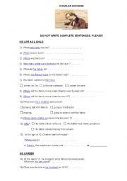 English Worksheet: A webquest about Dickens