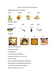 English Worksheet: Recipes: potato omelet