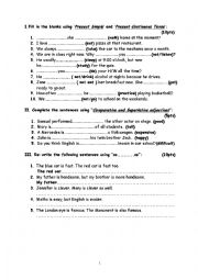 Mixed Exercises Worksheet