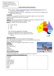 English Worksheet: webquest about Australia 
