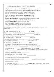 English Worksheet: Review Present and Past Simple