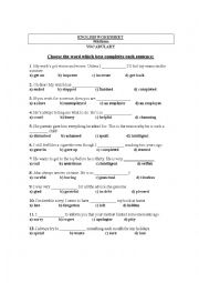 English Worksheet: Vocabulary