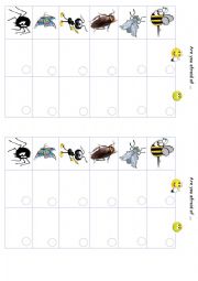 English Worksheet: Are you afraid of...insects?