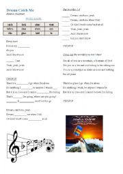 English Worksheet: Dream Catch Me