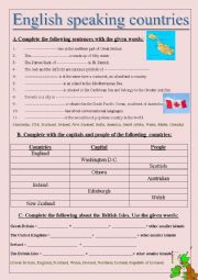 English Worksheet: English Speaking Countries