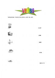 English Worksheet: the verbs