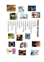 English Worksheet: types of movies