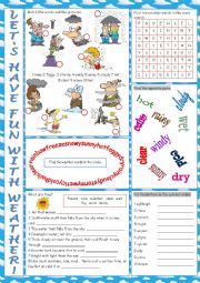 English Worksheet: Weather Vocabulary Exercises