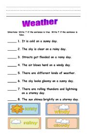 English Worksheet: weather