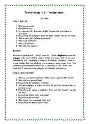 English Worksheet: TRINITY GRADE 1 -2  SPEAKING ACTIVITY