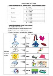 English Worksheet: Speaking about weather