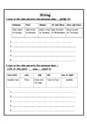 English Worksheet: going to & used to