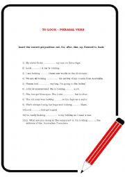 Phrasal Verb with to look