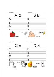 English Worksheet: writing abcd