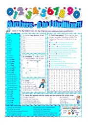 English Worksheet: Numbers 1 to 1 thrillion