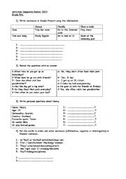 English Worksheet: DIAGNOSTIC 