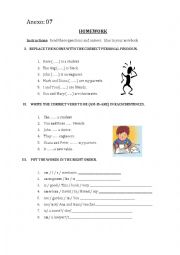 English Worksheet: HOMEWORK