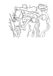 English Worksheet: color, draw and make a story