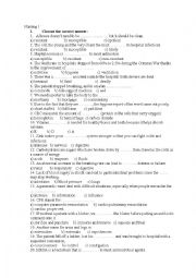 English Worksheet: Nursing 1 multiple choice