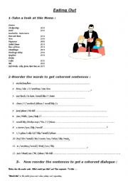 English Worksheet: At the restaurant