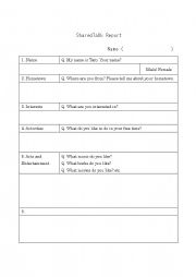 English Worksheet: Shared Talk report