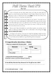 English Worksheet: Full Term Test 2 (8th form)